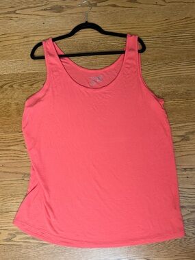 Terra & Sky Women’s 2X Coral Pink Tank Top Plus Size Sleeveless Scoop Neck